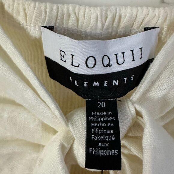 NWT ELOQUII Elements Women's linen blend Tie Front Tank Dress size 20 white maxi - Picture 5 of 7